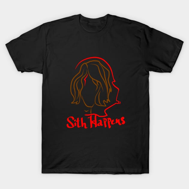 sith happens helmet silhouette T-Shirt by jvart